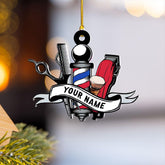 Podagree Personalized Barber Ornament, Personalized Barber Uniform Ornament, Custom Hairdresser Christmas Tree Ornament, Christmas Ornament for Barber, Christmas Tree D��cor, Barber Ornaments (BB17)